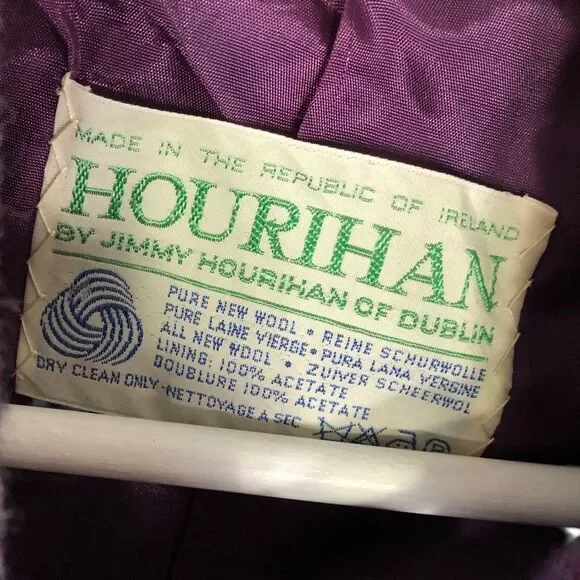 Jimmy Hourihan Cape 100% Pure New Wool Poncho Ireland Plaid Tweed Oversized OSFA - Picture 11 of 12